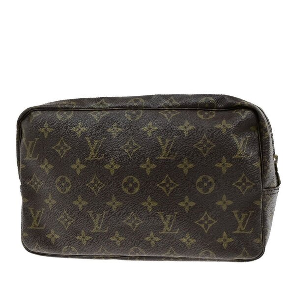 LOUIS VUITTON Trousse Toilette 28 Clutch Hand Bag Monogram Brown - Picture 1 of 16